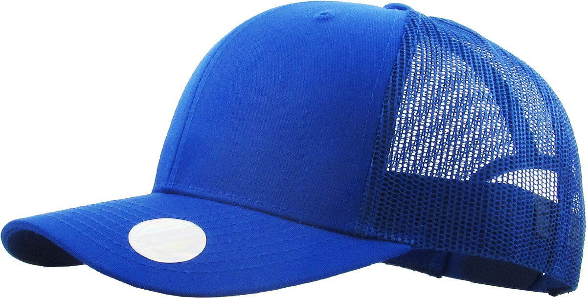 Royal Blue Classic 6 Panel Trucker Mesh Snapback Side View